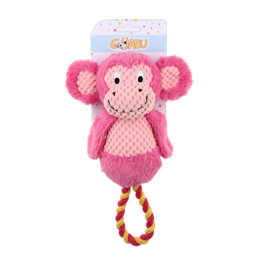 Guabu Mono Rosa de Peluche con Cuerda para perros, , large Imagen numero 1