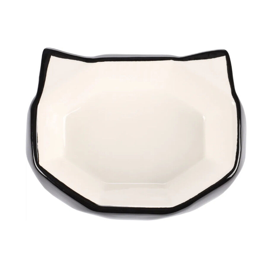 Flamingo Kubo Comedero y Bebedero Negro y Blanco para gatos thumbnail