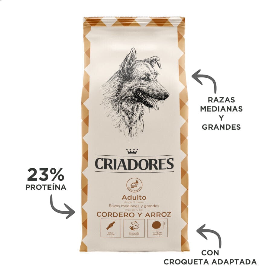15 kg Criadores Adulto Cordero y Arroz pienso para perros de razas mediana y grande, , large Imagen numero 4