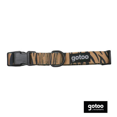 Gotoo Collar estampado trigre marrón para perros