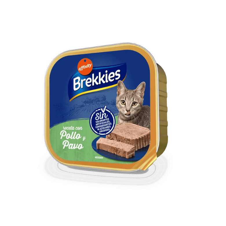 Brekkies Pollo y Pavo en Paté tarrina para gatos, , large image number null
