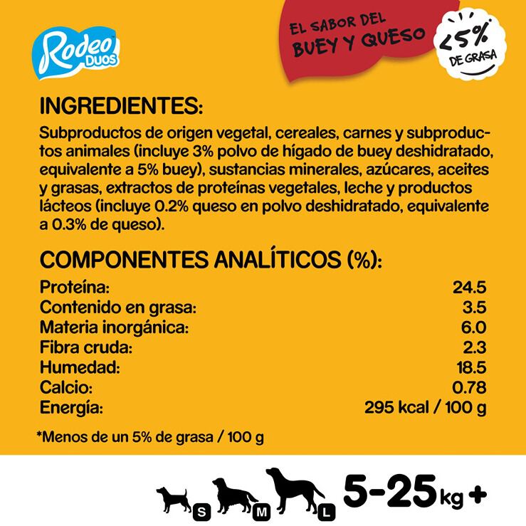 7 barritas Pedigree Rodeo Duos Snack Queso y Buey para Perros, , large Imagen numero 3