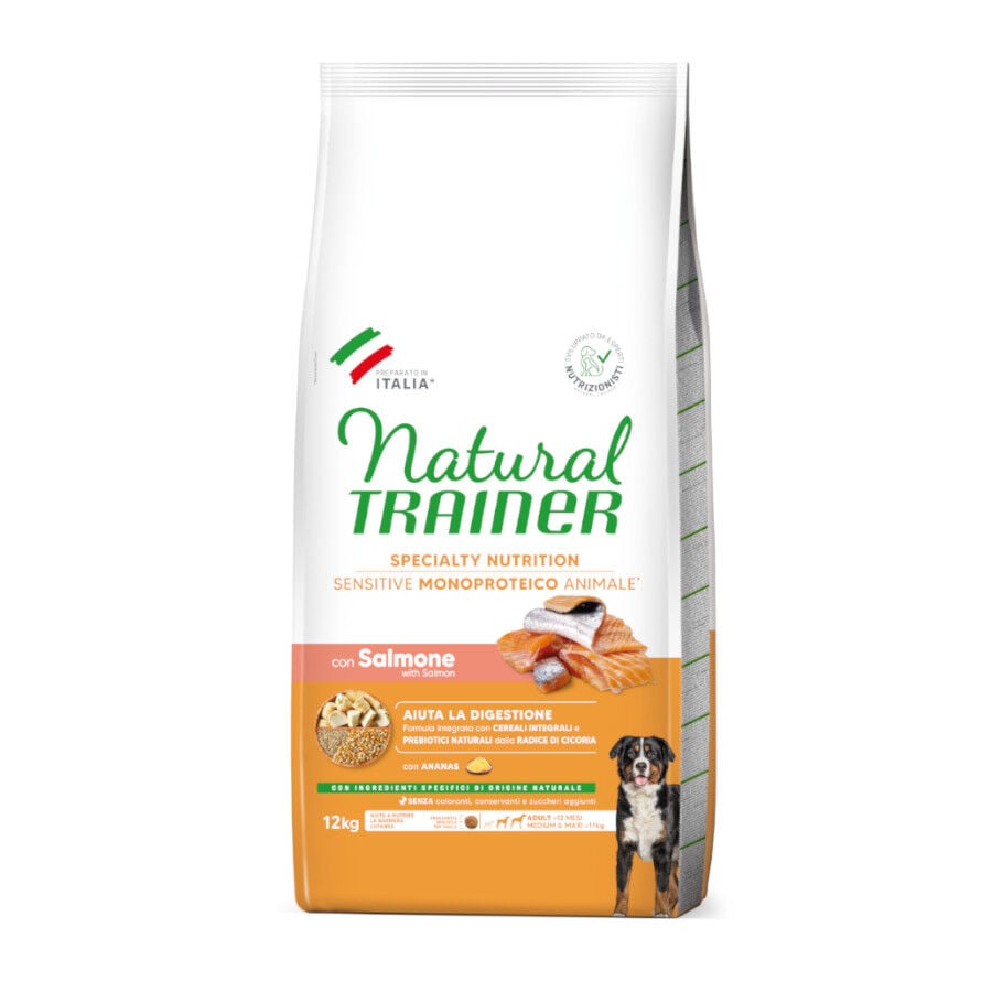 12 kg Natural Trainer Adult MediumyMaxi Sensitive Salm&oacute;n pienso para perros, , large Imagen numero 1