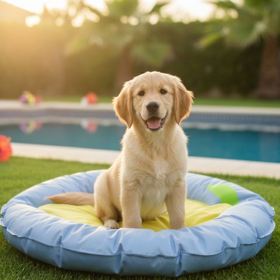 Summer Vibes Cama Refrescante Azul para perros, , large Imagen numero 1