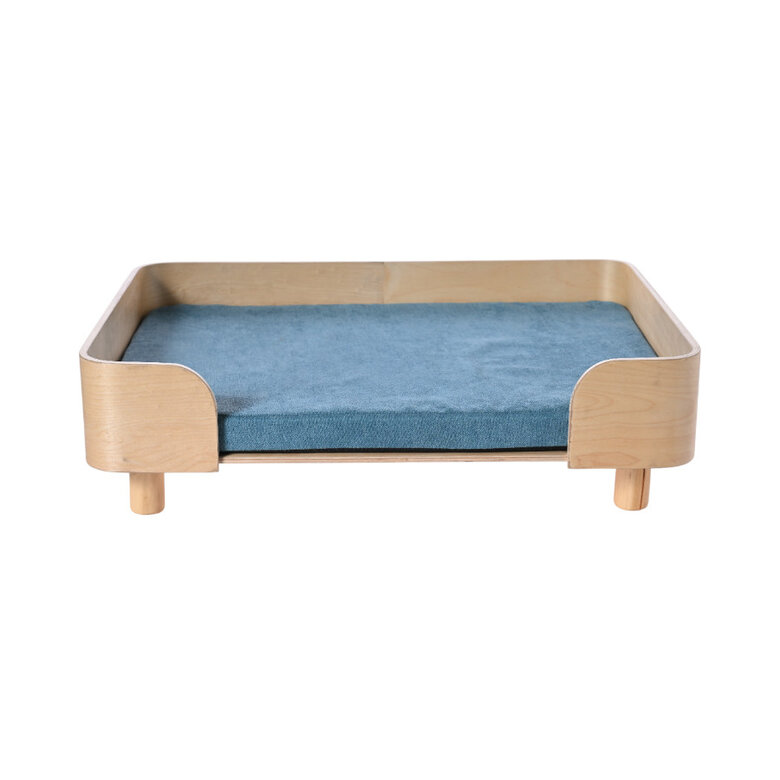 Leeby sofá de madera con colchón azul para perros,  Imagen numero 1 Leeby sofá de madera con colchón azul para perros, , large Imagen numero 1