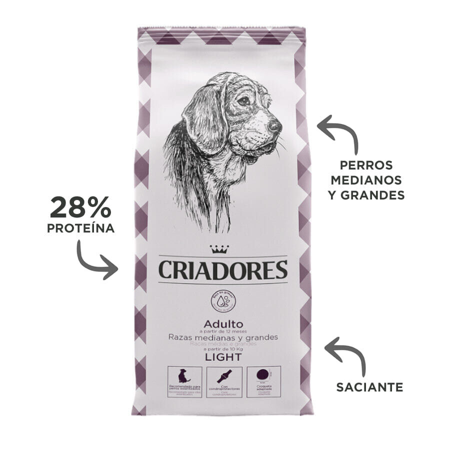 Criadores Adulto Light pienso para perros de raza grande y mediana thumbnail