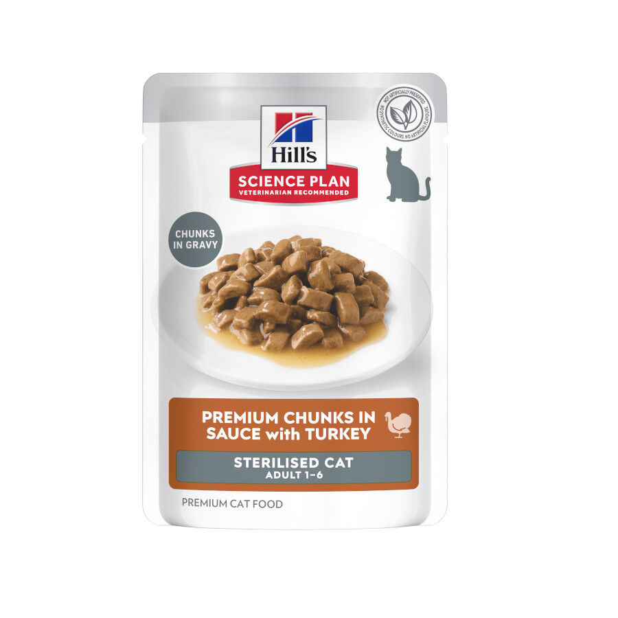 85 g Hill's Science Plan Sterilised Young Adult Pavo Sobre en Salsa para gatos, , large Imagen numero 1