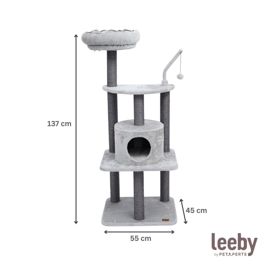 Leeby Kenzo árbol rascador con cama para gatos thumbnail