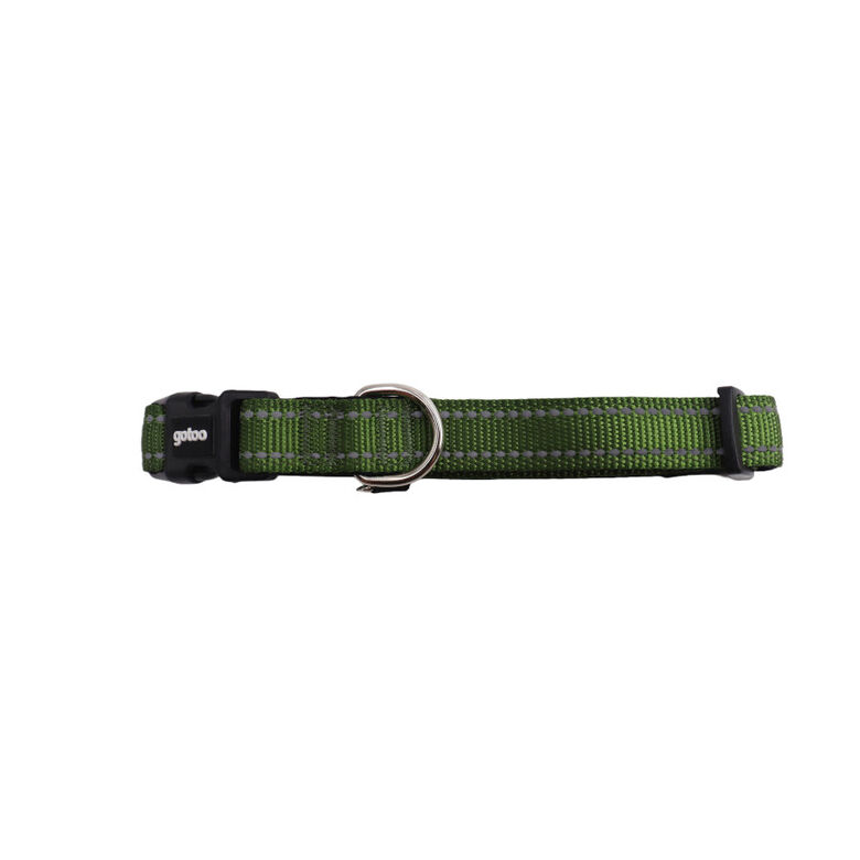 Gotoo Collar de nylon reflectante verde para perros thumbnail