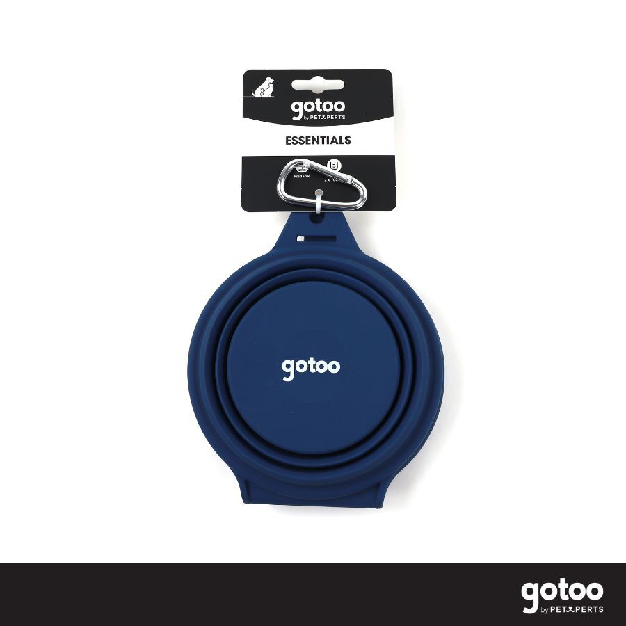 Gotoo Comedero Port&aacute;til Doble de Silicona Azul para perros y gatos, , large Imagen numero 6