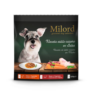 Milord Receta Estilo Casero Buey y Pollo en Salsa sobres para perros - Multipack