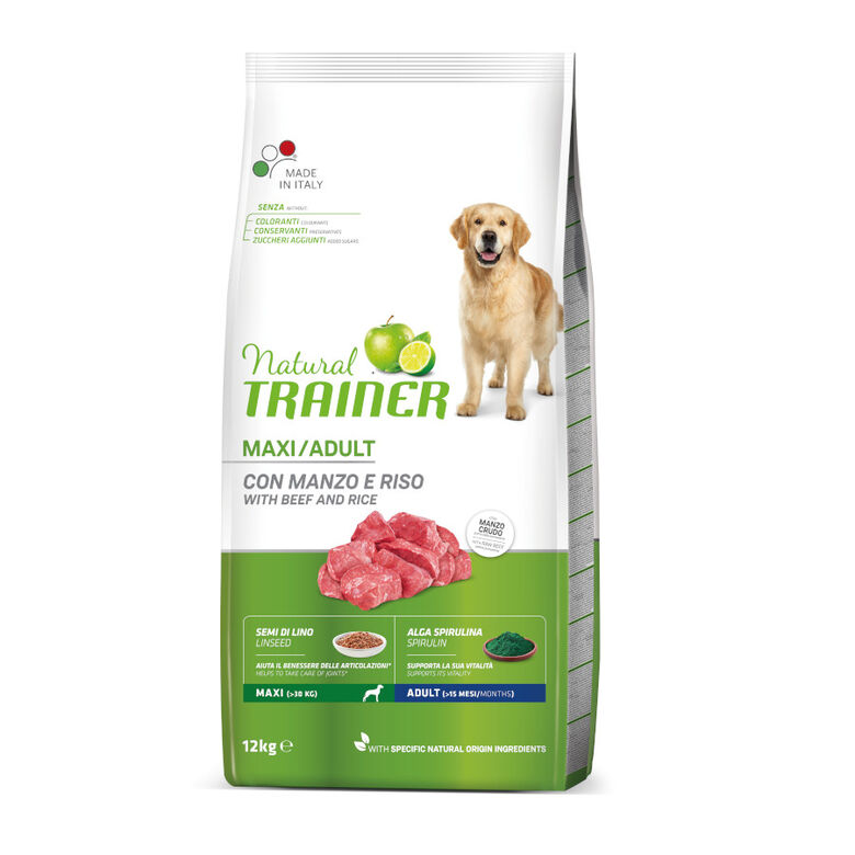 Natural Trainer Adult Maxi Buey y Arroz pienso para perros thumbnail