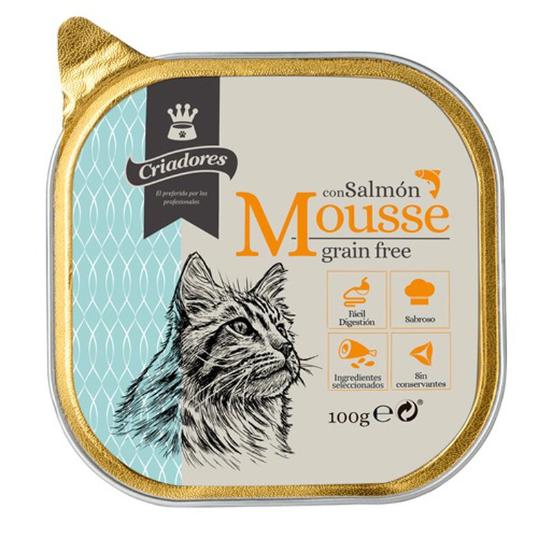 100 g Criadores Grain Free Mousse de Salmón tarrina para gatos,  Imagen numero 1 100 g Criadores Grain Free Mousse de Salmón tarrina para gatos, , large Imagen numero 1