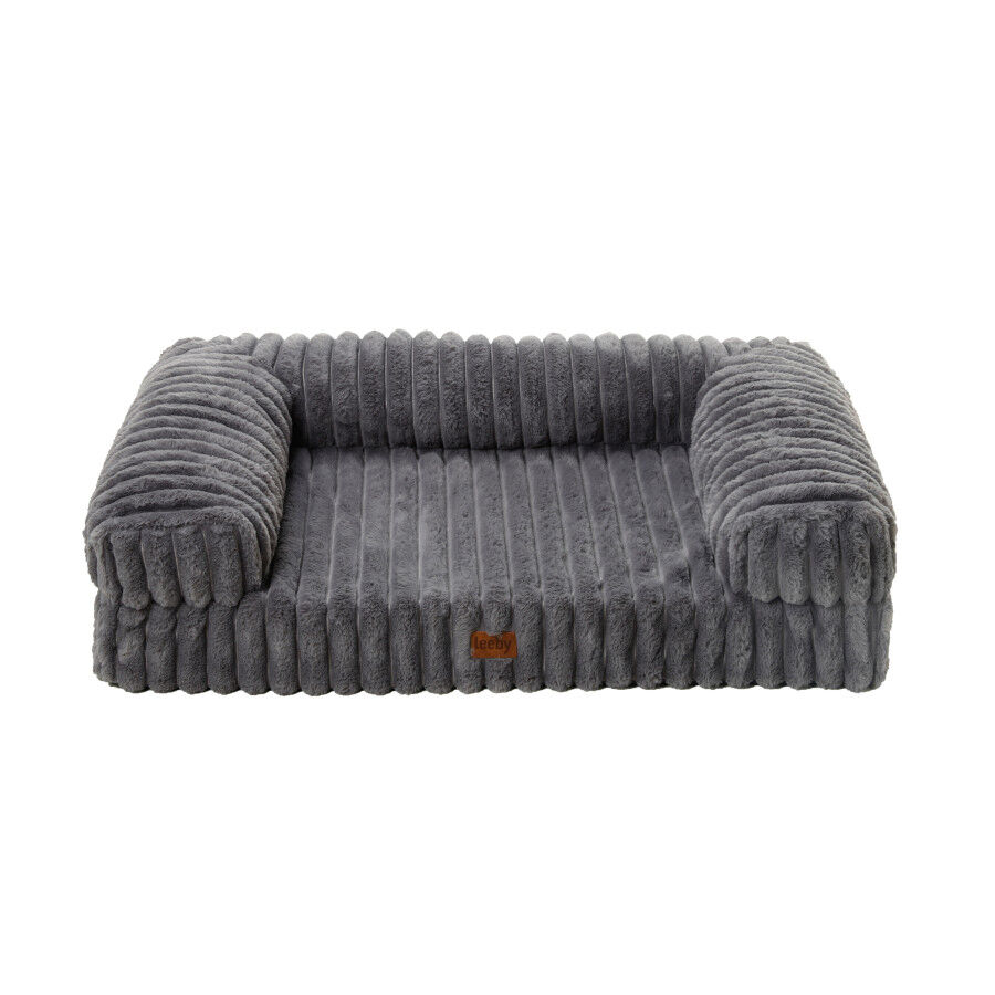 Leeby Sof&aacute; Corduroy Gris para perros, , large Imagen numero 4