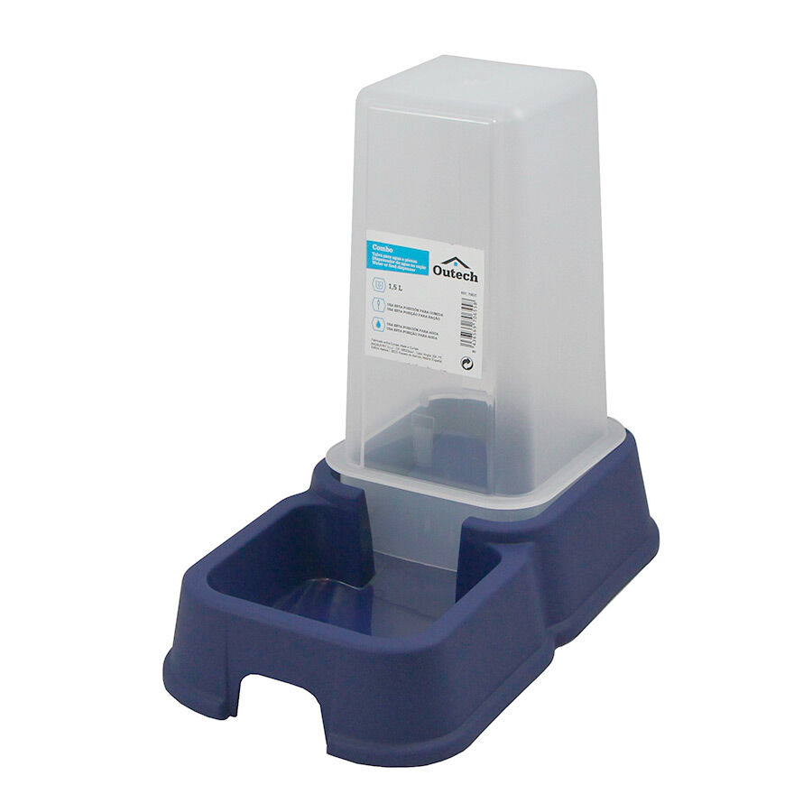 Outech tolva comedero y bebedero azul para mascotas, , large Imagen numero 1