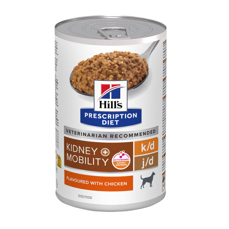 Hill&#039;s Prescription Diet Kidney k/d + Mobility j/d Pollo lata para perros