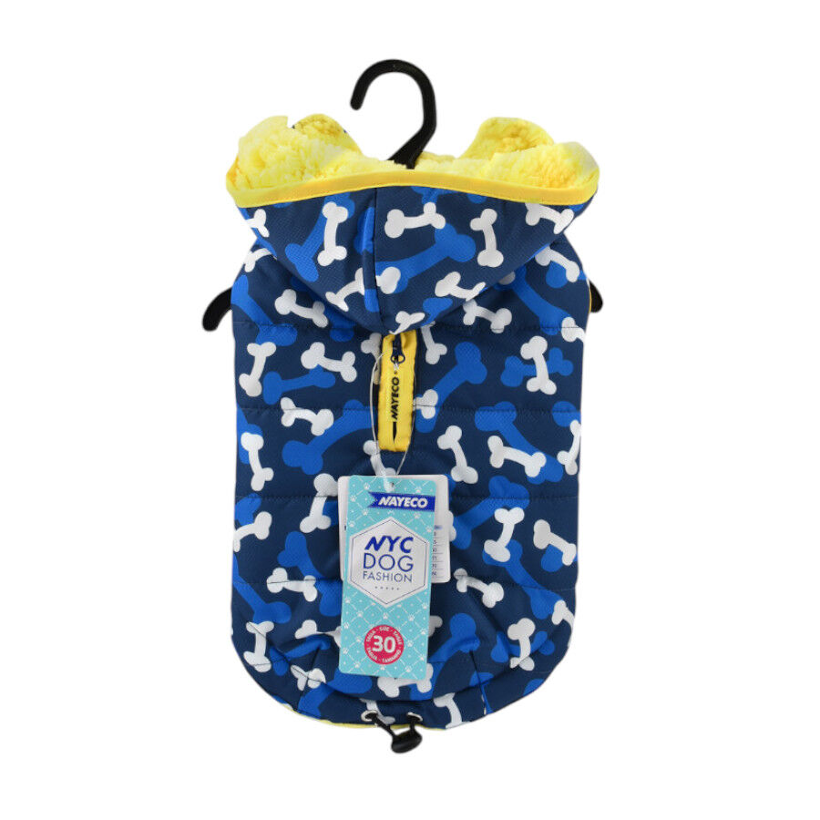 Nayeco Abrigo Acolchado Paws Print Azul para perros thumbnail