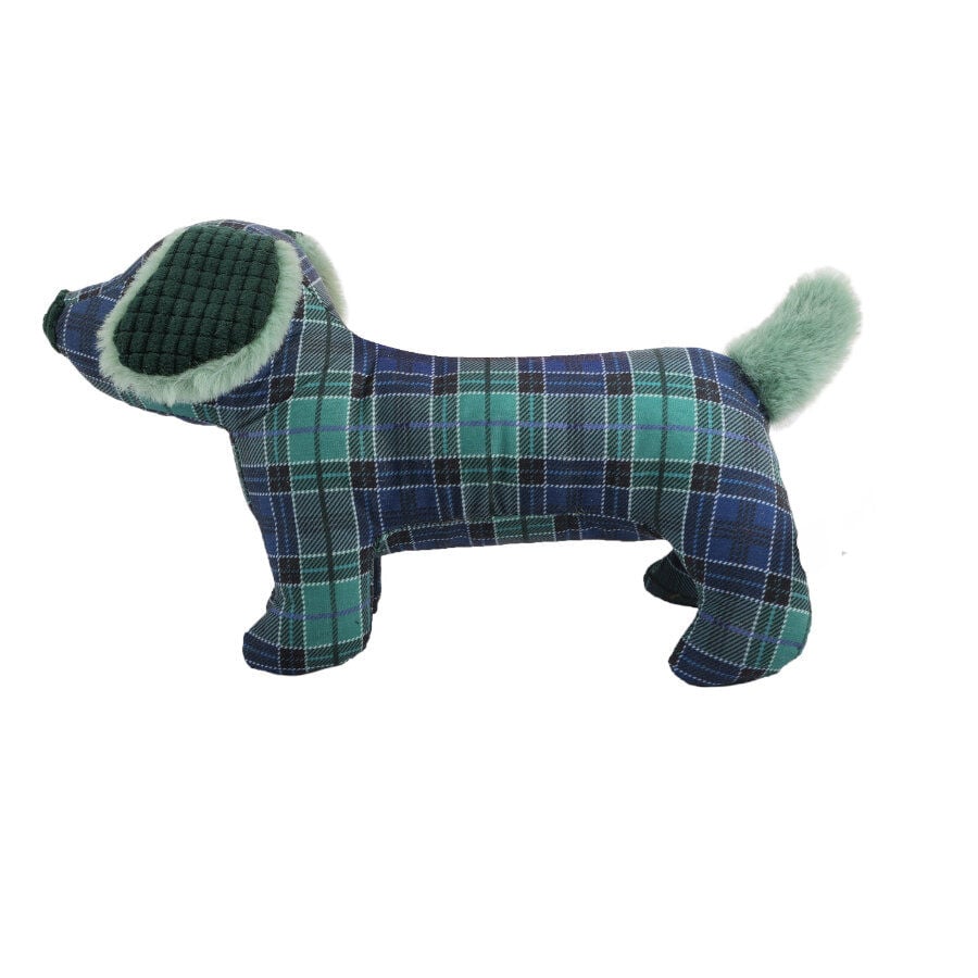 Tootoy! Tartan Dog Cuddler Blue Peluche para perros salchicha, , large Imagen numero 2