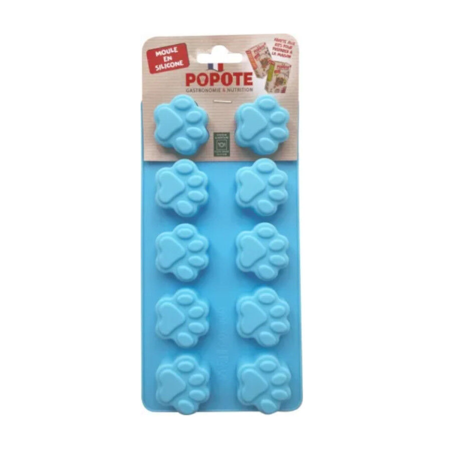 POPOTE Comedero Patitas Silicona Azul para perros y gatos, , large Imagen numero 1