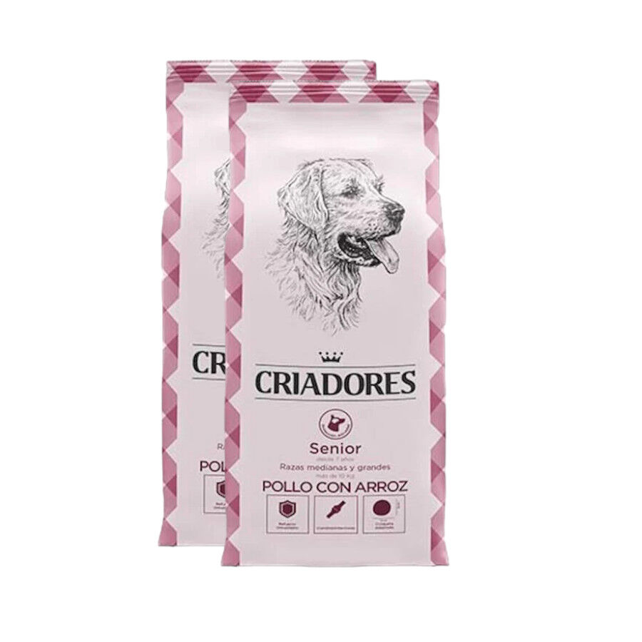 Criadores Senior Pollo y Arroz pienso para perros de razas medianas y grandes thumbnail