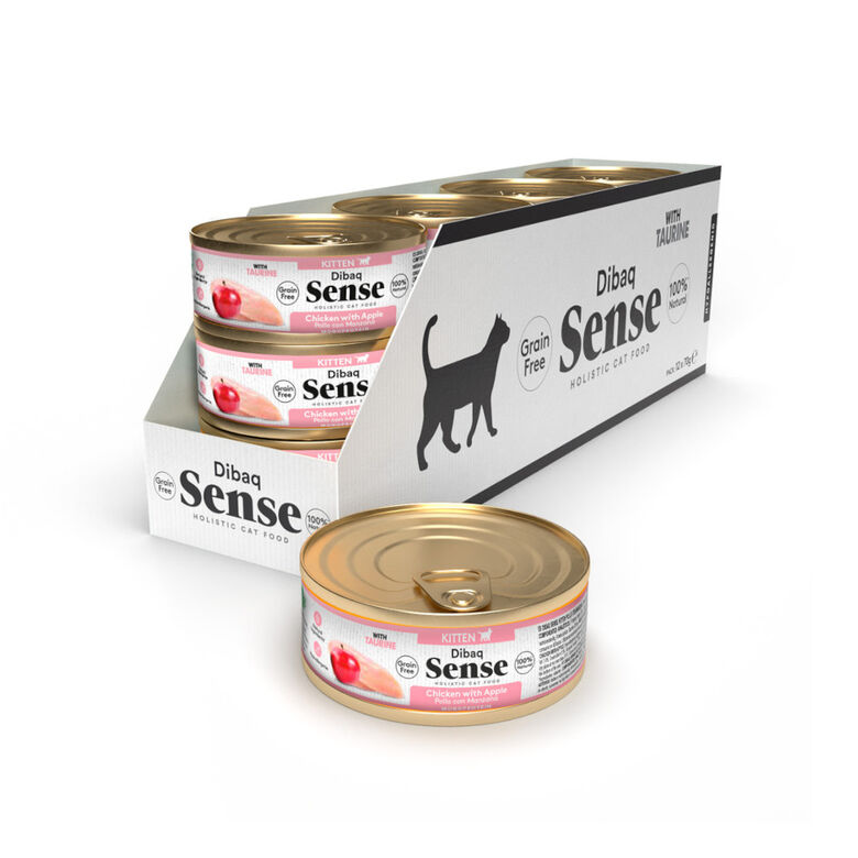 Dibaq Sense Grain Free Kitten Pollo y Manzana lata para gatos thumbnail