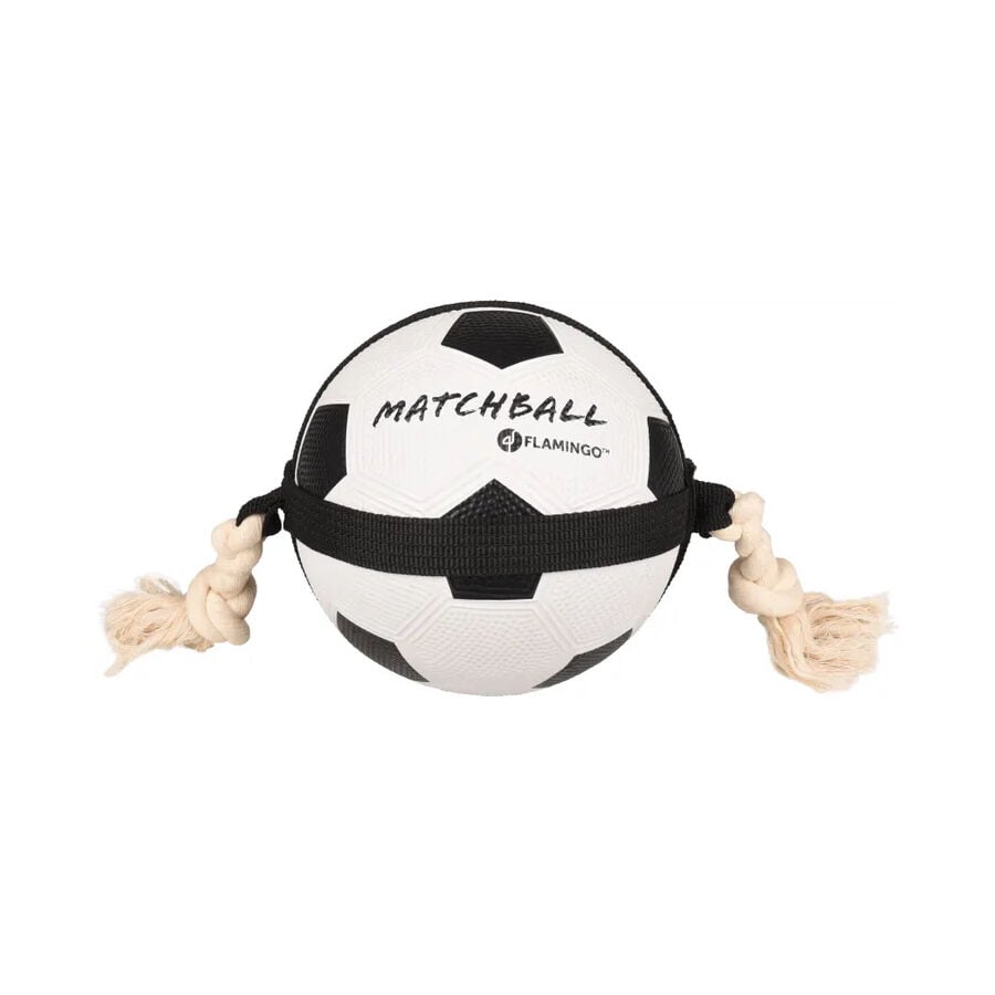 Flamingo Matchball Pelota de Futbol con cuerda para perros, , large Imagen numero 1