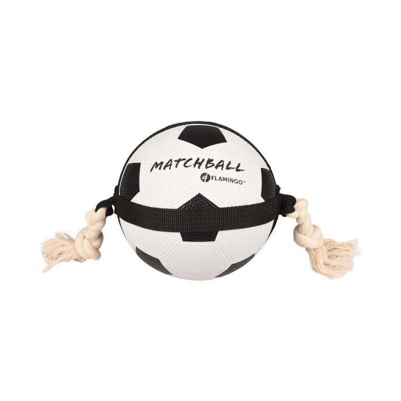 Flamingo Matchball Pelota de Futbol con cuerda para perros,  Imagen numero 1 Flamingo Matchball Pelota de Futbol con cuerda para perros, , large Imagen numero 1