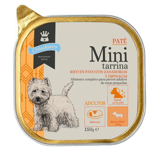 Criadores Mini Tarrina Pavo pat&eacute; perros peque&ntilde;os Imagen numero 1