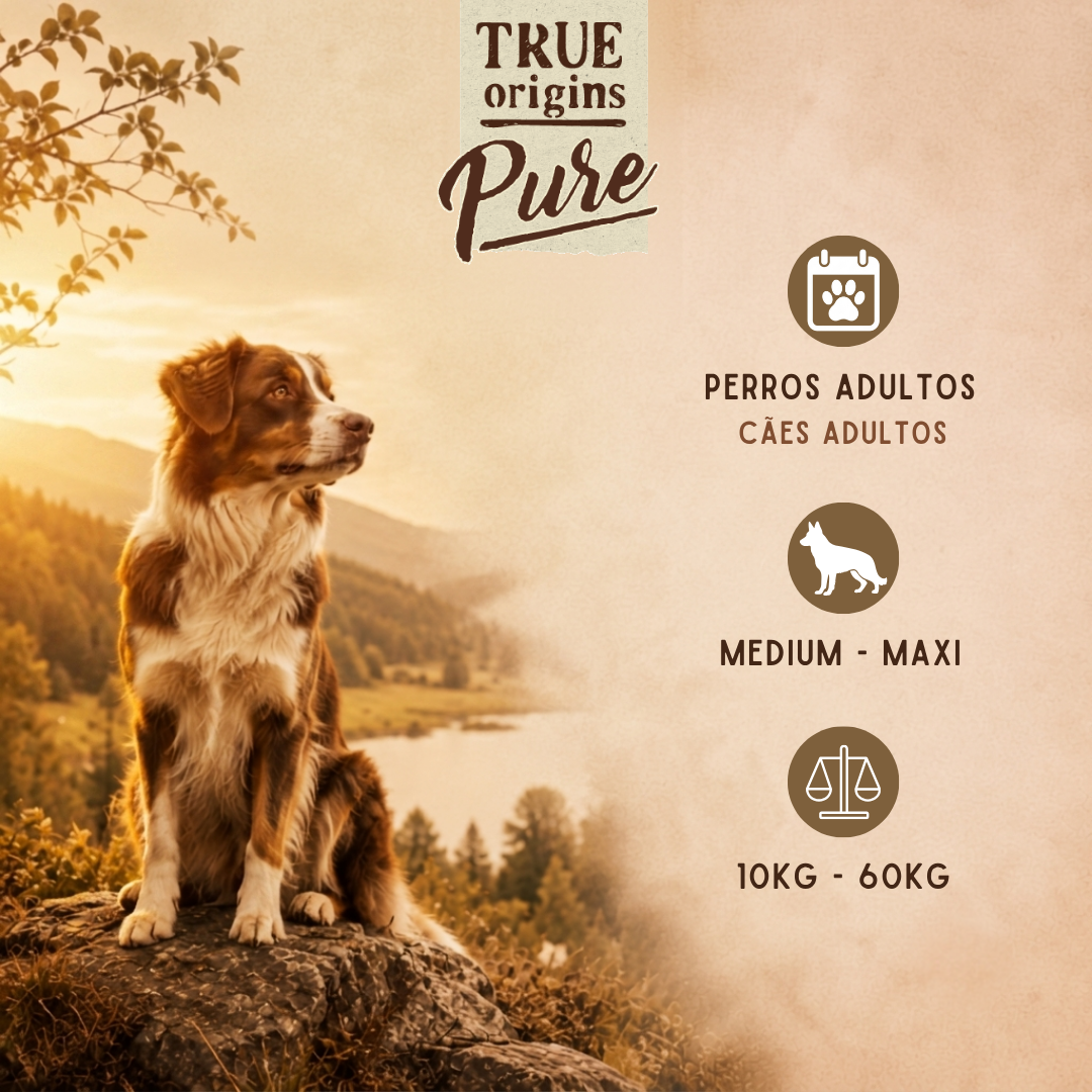 12 kg True Origins Pure Adult Medium Maxi Cordero pienso para perros, , large Imagen numero 3