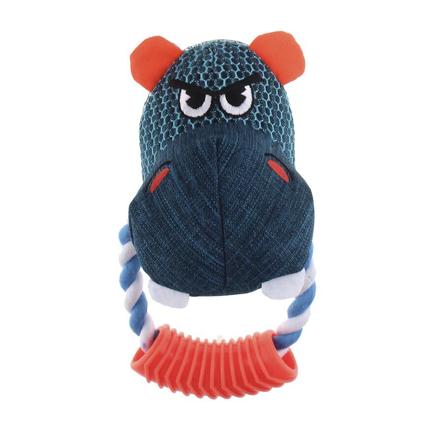 Wow Gum Angry Hippo de peluche con anillo de cuerda para perros, , large Imagen numero 1