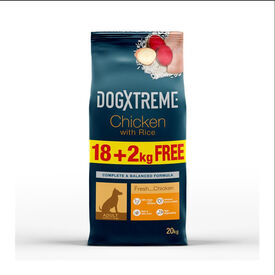 20 kg (18 + 2 kg ¡gratis!) Dogxtreme Adult Pollo y Arroz pienso