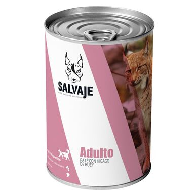 Salvaje Adulto Hígado de Buey en Paté lata para gatos 