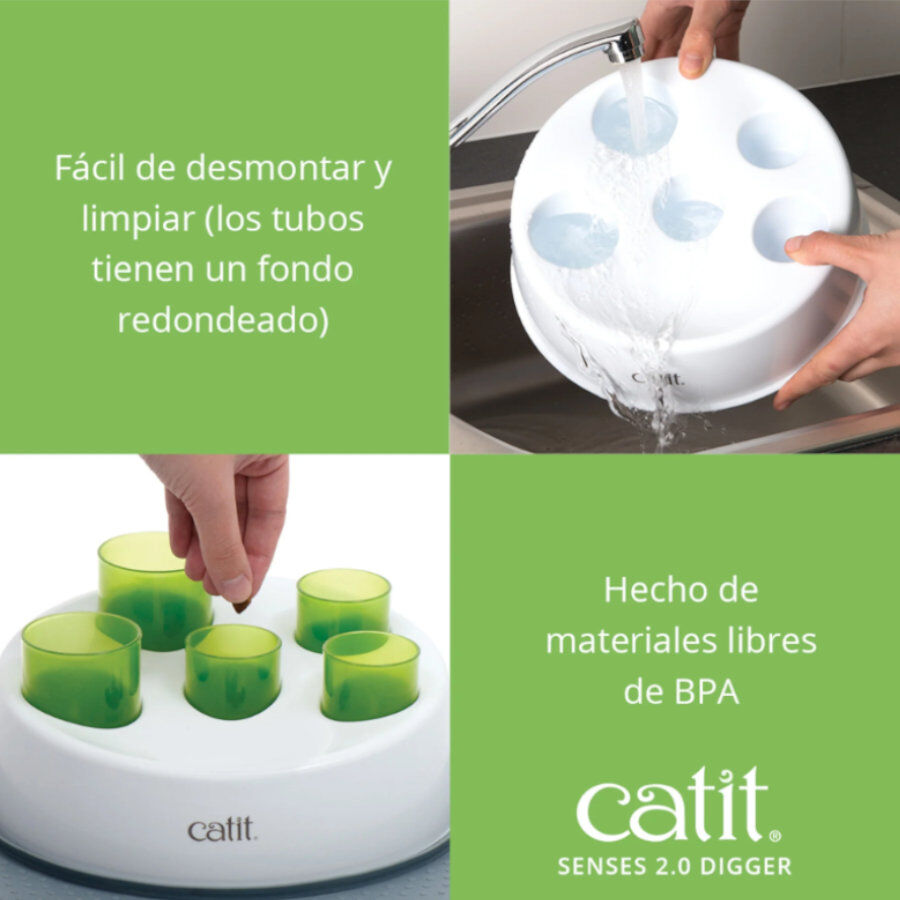 Catit Senses 2.0 Digger Comedero Antivoracidad para gatos, , large Imagen numero 5