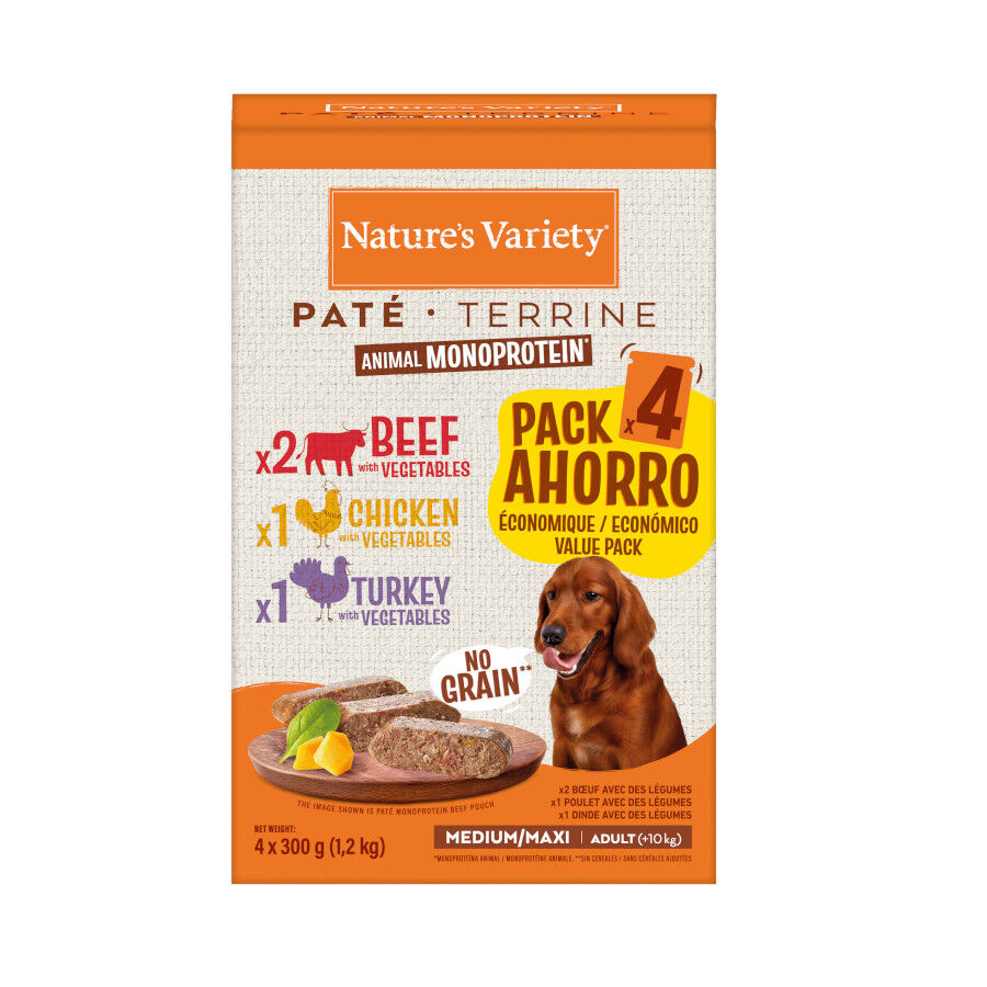 4 sobres x 300 g Nature's Variety Original Adult Medium Pat&eacute; sobre para perros, , large Imagen numero 3
