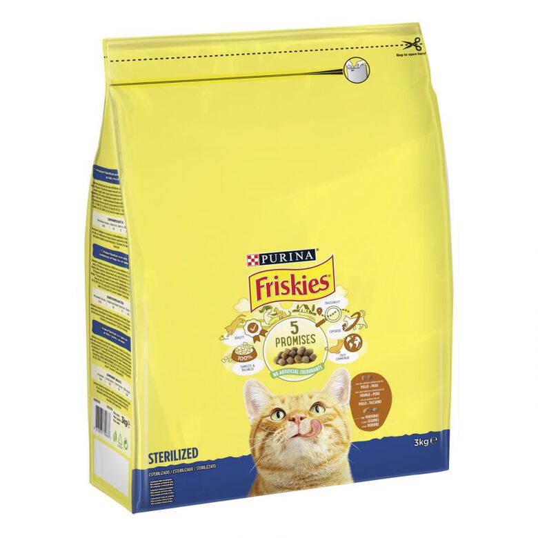 Friskies Sterilized Pollo y Pavo con Verduras pienso para gatos thumbnail
