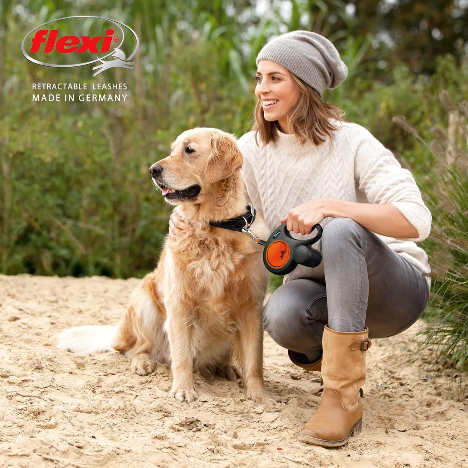 Flexi New Ne&oacute;n Correa Extensible naranja para perros, , large Imagen numero 2