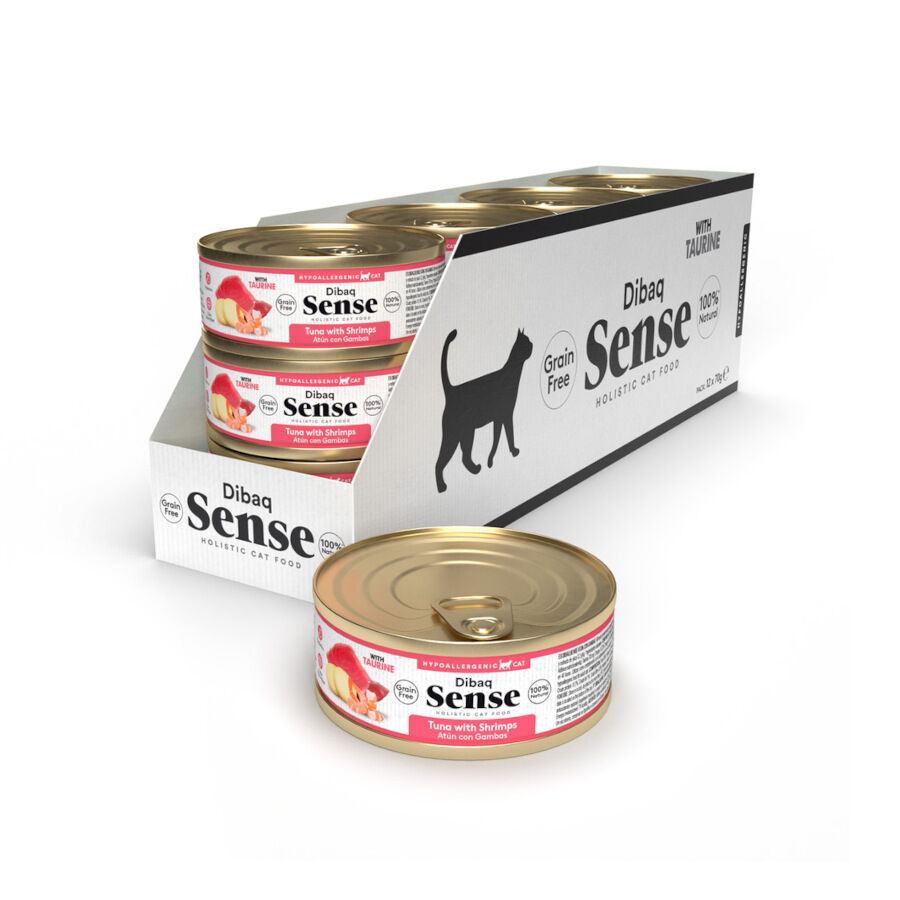 70 g Dibaq Sense Grain Free Sterilized Adult At&uacute;n con Gambas lata para gatos, , large Imagen numero 2
