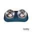 Leeby Comedero Doble de Metal Azul para perros, , large indicador imagen numero 2