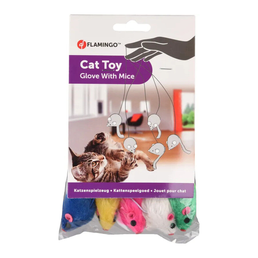 Flamingo Guante de juguete con ratones para gatos, , large Imagen numero 4