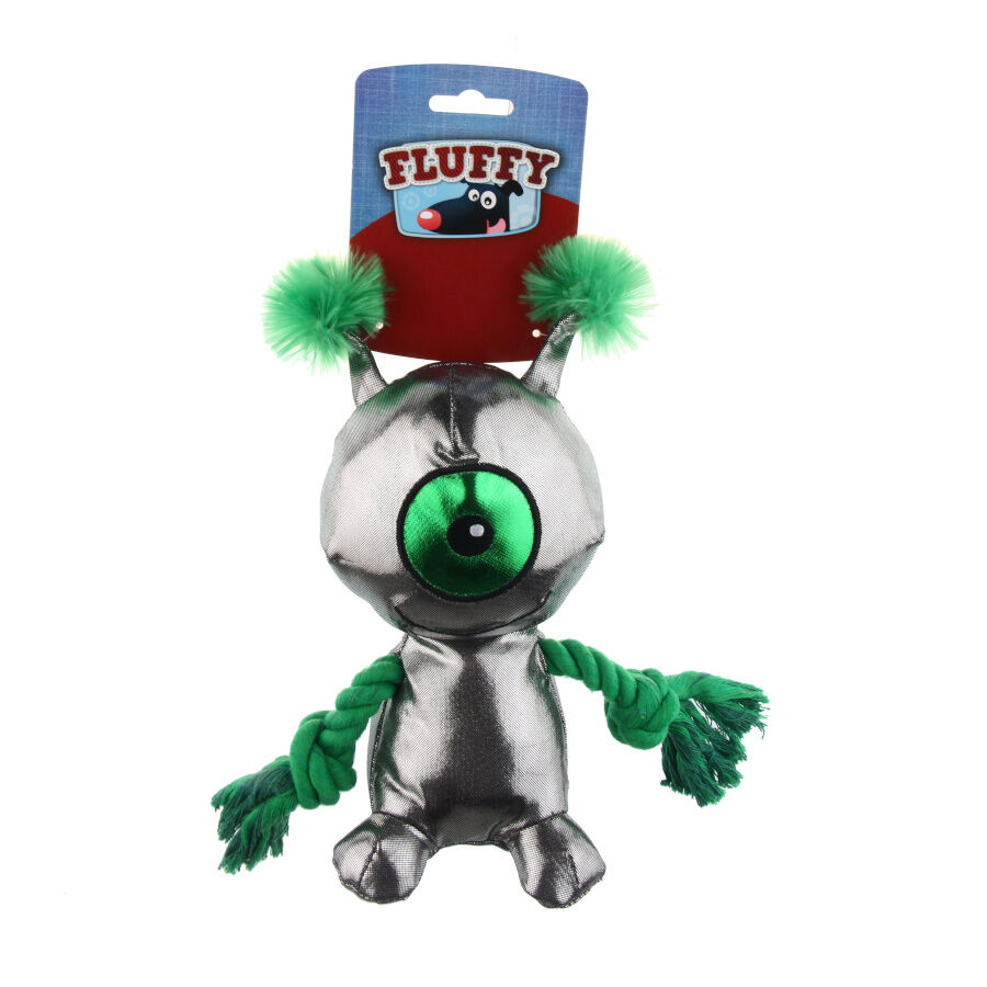 Fluffy Monstruo Espacial de peluche con cuerda para perros, , large Imagen numero 1