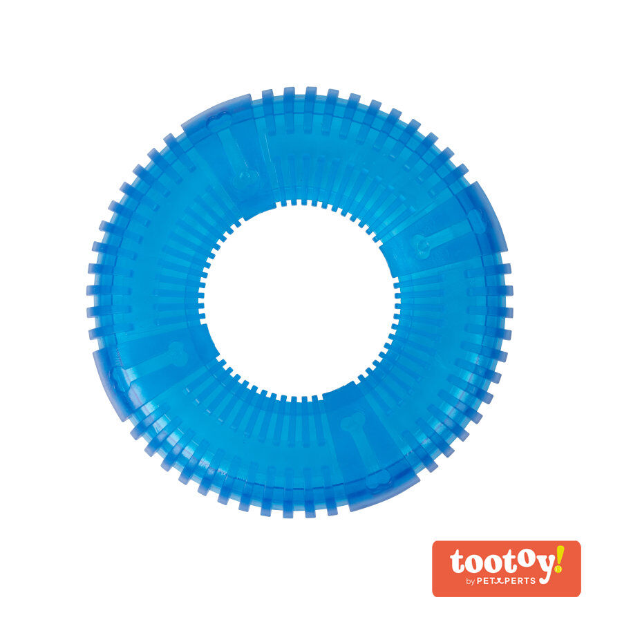 Tootoy! Donut disc Blue Frisbee Resistente Azul para perros, , large Imagen numero 1