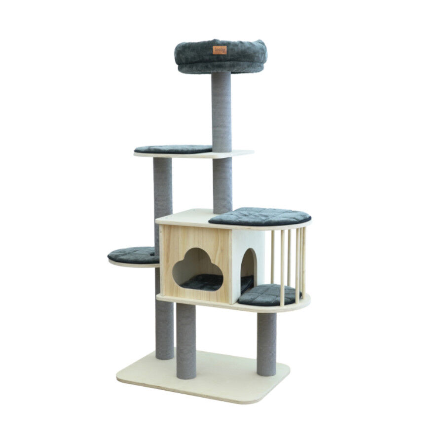 Leeby Cloud Collection torre rascador multiplataforma con cama nido para gatos