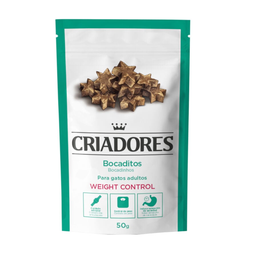 50 g Criadores Bocaditos Weight Control de Pavo snack para gatos, , large Imagen numero 1