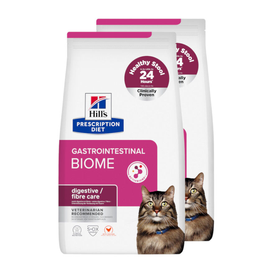 2 x 1.5 kg Hill's Prescription Diet Gastrointestinal Biome Pollo pienso para gatos &iexcl;Pack ahorro!, , large Imagen numero 1