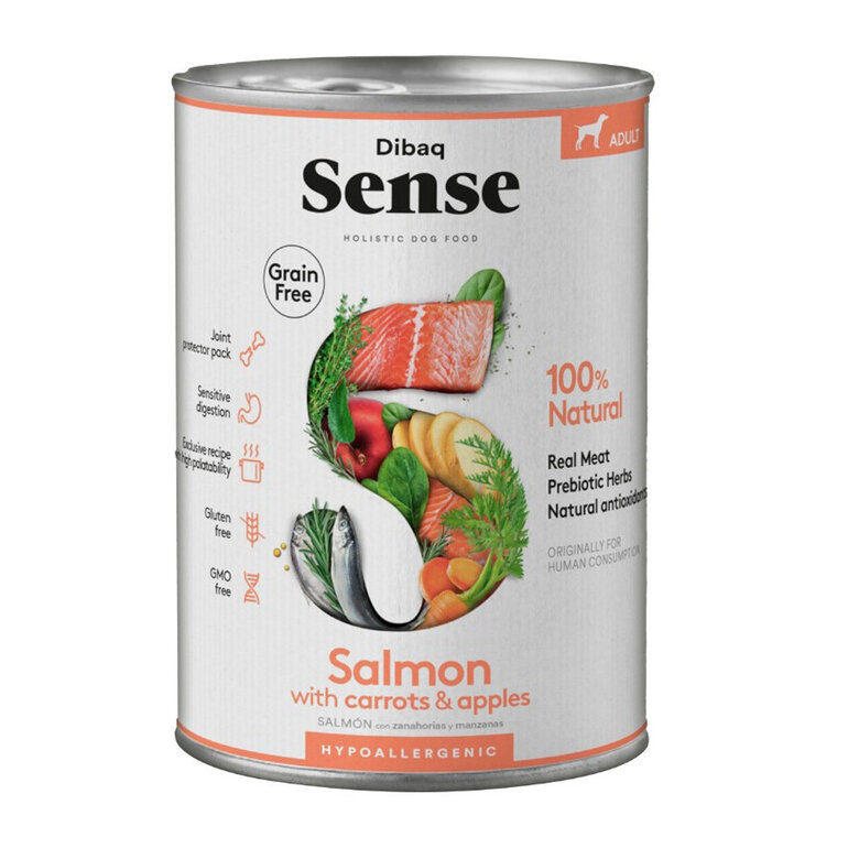 380 g Dibaq Sense Grain Free Adult Salmón lata para perros,  Imagen numero 1 Comida húmeda para perros con salmón de la marca Dibaq Imagen numero 1