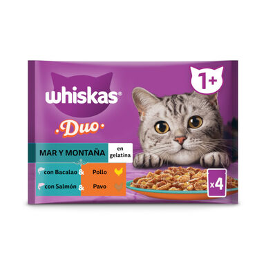 Whiskas Duo Mar y Montaña Sobre en gelatina para gatos
