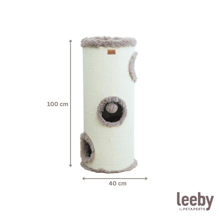 Leeby Bruno barril rascador con cama nido y juguete para gatos thumbnail