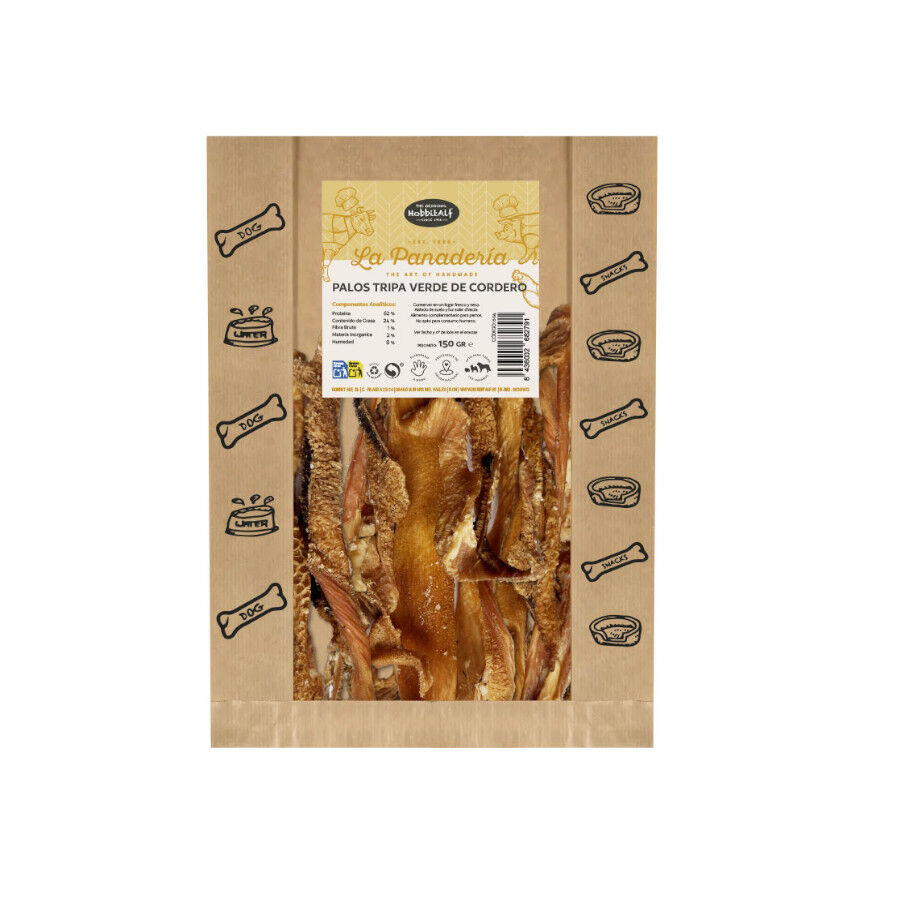 150 g Hobbitalf Tiras Verde Cordero Snack para perros, , large Imagen numero 1