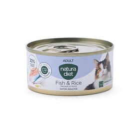 Natura Diet Adult Pescado y Arroz lata para gatos