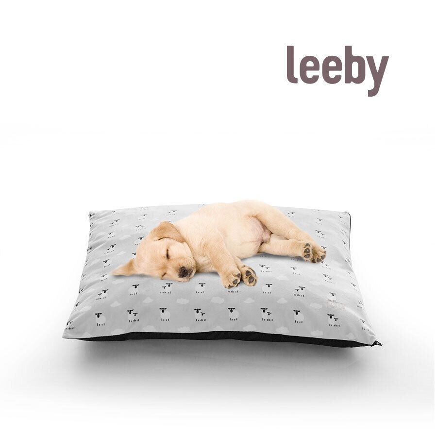 Leeby Cama gris con ovejitas desenfundable para cachorros, , large Imagen numero 2